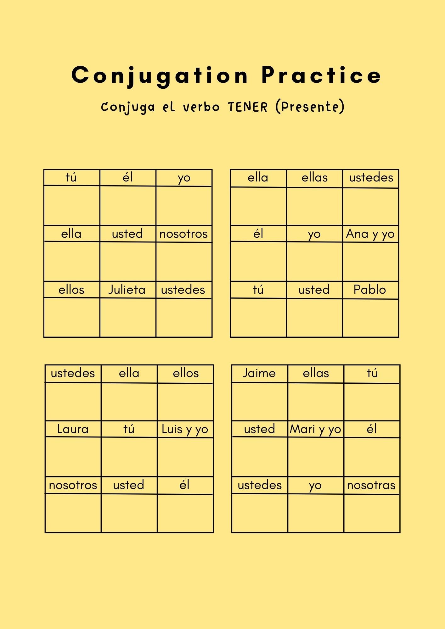 verb conjugation in spanish