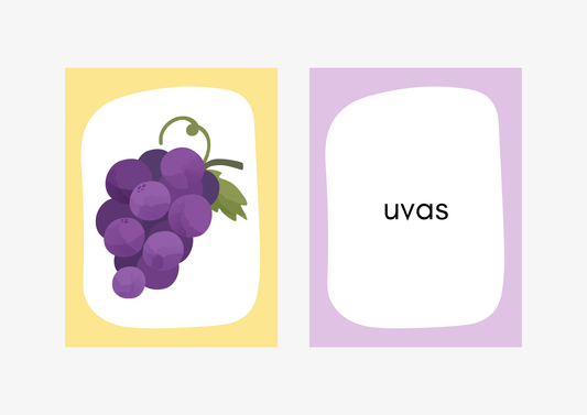 Fruits flash cards in Spanish  (8+)(SM)