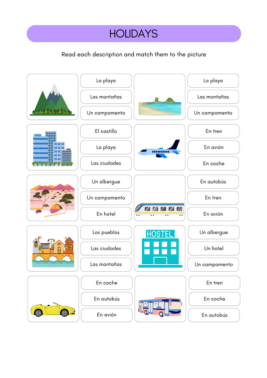 Talk about your holidays (present, past, future & vocabulary) worksheets  (12+)(SM)