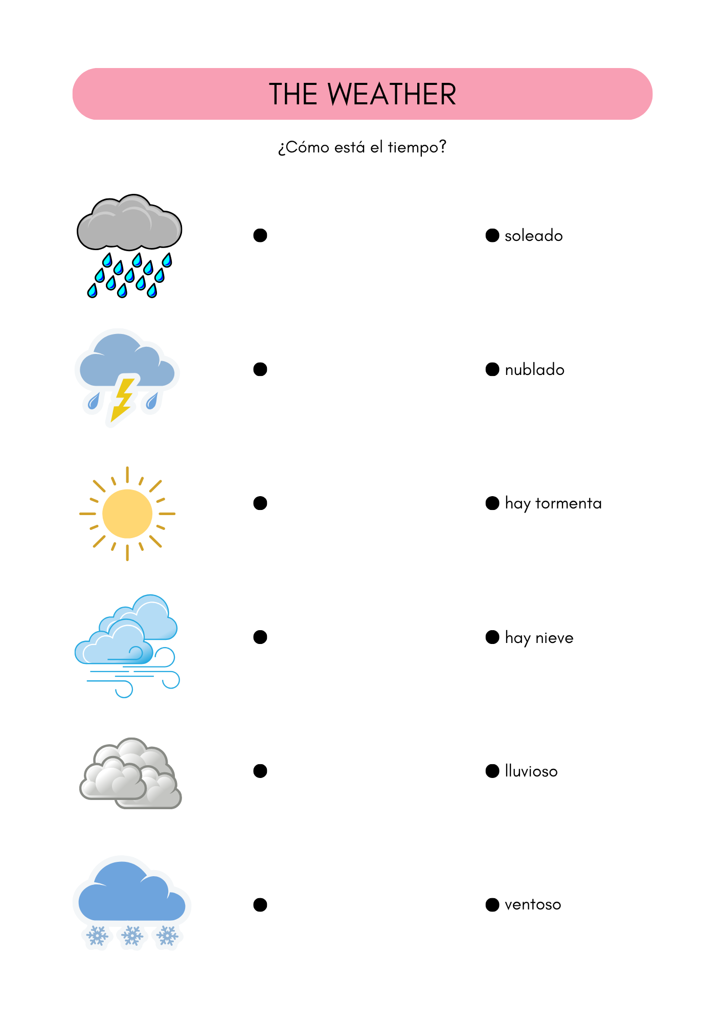 Weather worksheets in Spanish 24 activities (8+) (SM)
