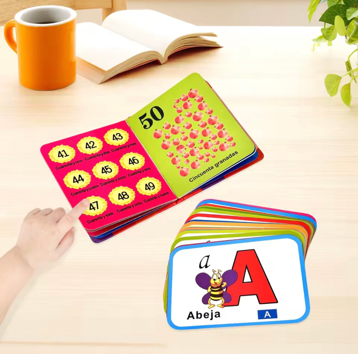 Spanish numbers book and abc flashcards (2+)