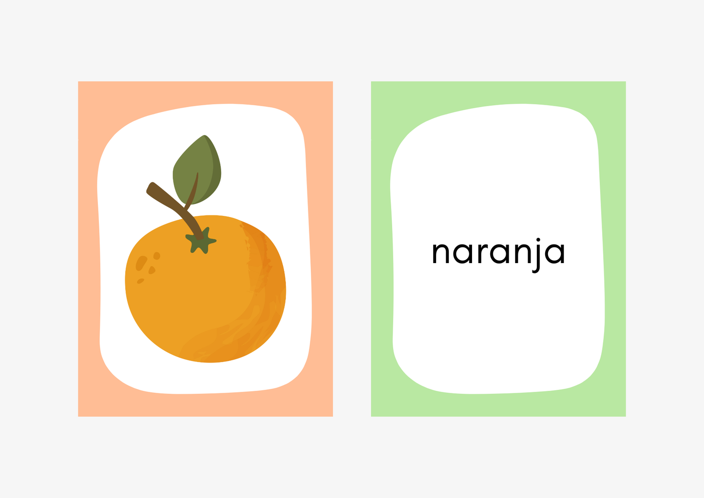 Fruits flash cards in Spanish  (8+)(SM)