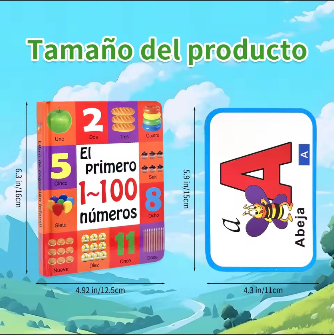 Spanish numbers book and abc flashcards (2+)