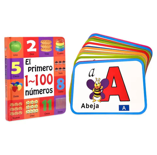 Spanish numbers book and abc flashcards (2+)