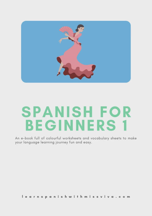 Spanish language learning workbook (e-book) for beginners
